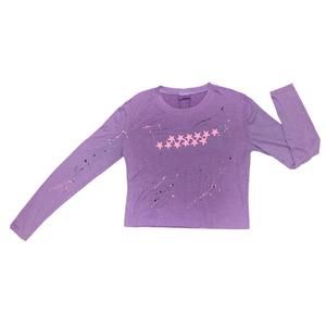 NEW FIREHOUSE girl's splatter star top in purple